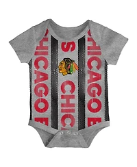 Outerstuff Newborn 3-Pack Chicago Blackhawks Loyal Buddies Bodysuit Set