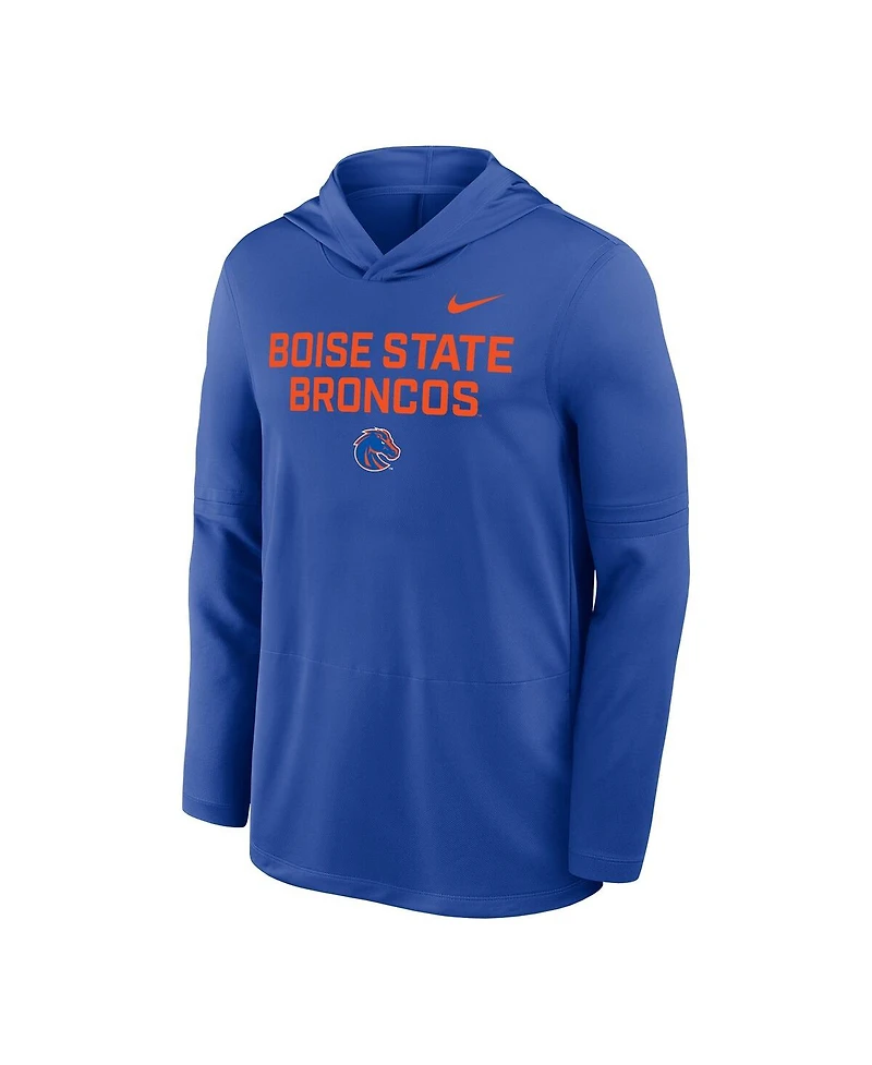 Nike Men's Royal Boise State Broncos 2025 Sideline Dri-fit Long Sleeve Hoodie T-Shirt