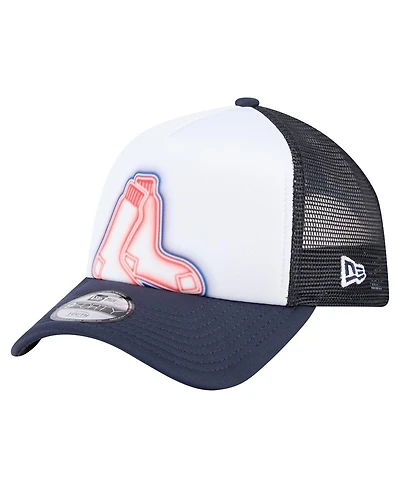 New Era Toddler White/Navy Boston Red Sox Painted A-Frame 9FORTY Trucker Adjustable Hat