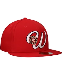 New Era Men's Red Washington Nationals Duo Logo 2.0 59FIFTY Fitted Hat