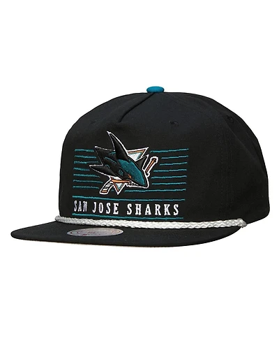 Mitchell Ness Men's Black San Jose Sharks Ascend Deadstock Snapback Hat