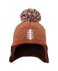 Outerstuff Preschool Brown Cleveland Browns Football Head with Pom Knit Hat