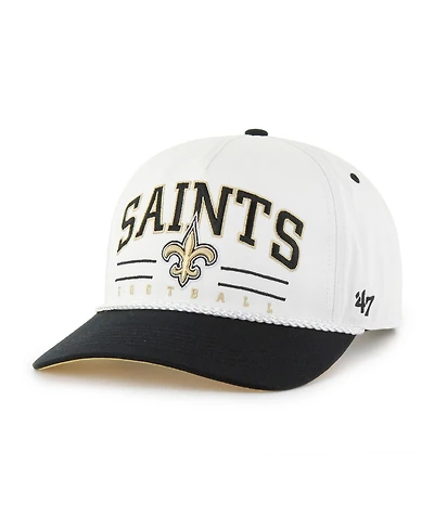 '47 Brand Men's White/Black New Orleans Saints Roscoe Two-Toned Hitch Adjustable Hat