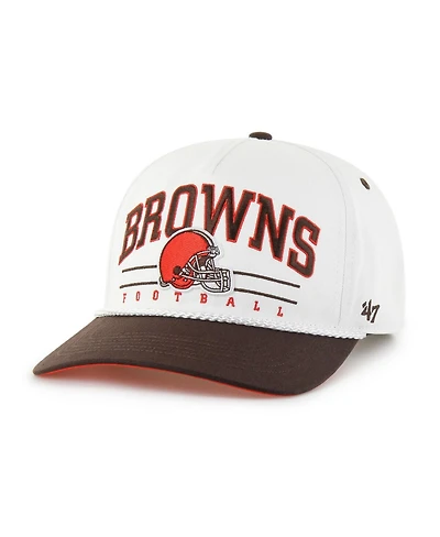 '47 Brand Men's White/Brown Cleveland Browns Roscoe Two-Toned Hitch Adjustable Hat