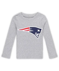Outerstuff Preschool 2-Piece Heather Gray New England Patriots Long Sleeve T-Shirt and Pants Sleep Set