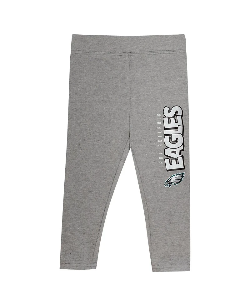 Outerstuff Toddler 2-Piece Philadelphia Eagles Club House Long Sleeve Hoodie Top and Leggings Set