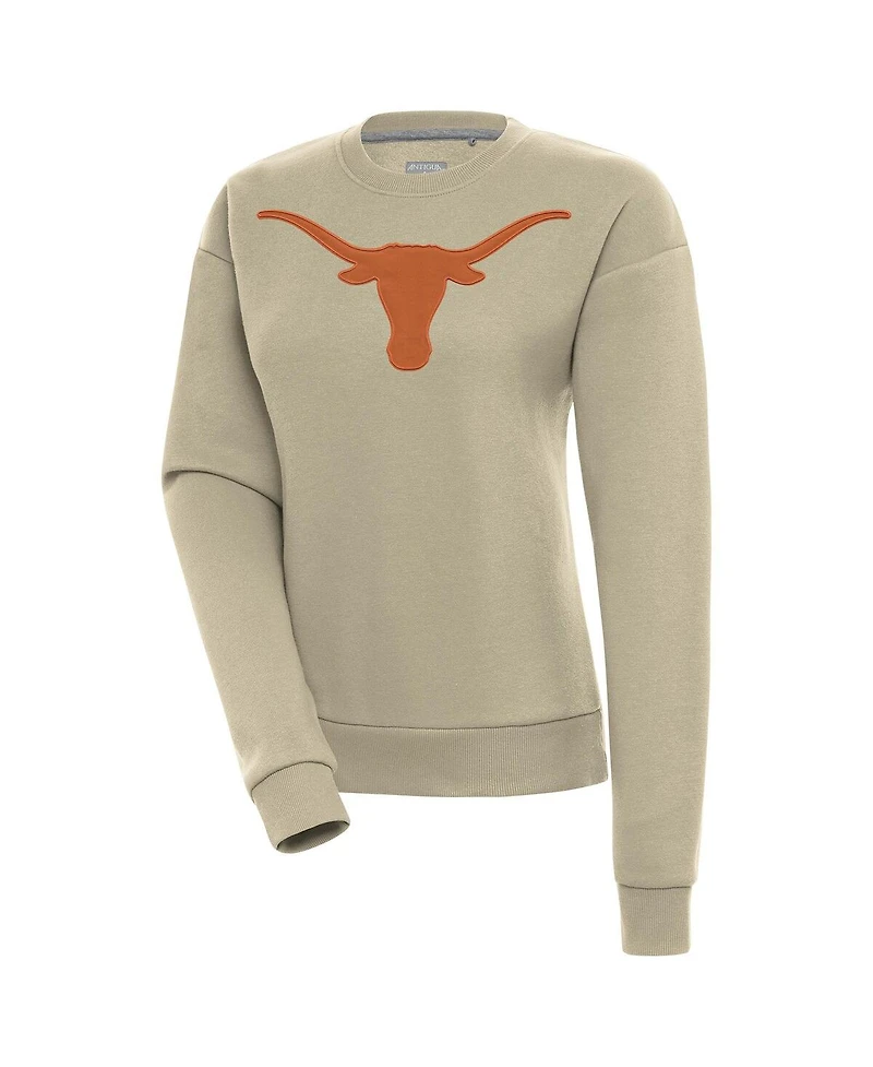 Antigua Women's Khaki Texas Longhorns Victory Pullover Sweatshirt