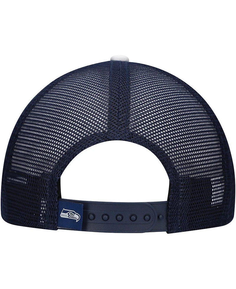 New Era Preschool College Navy Seattle Seahawks Sport Night Color Block 9FORTY A-Frame Trucker Adjustable Hat