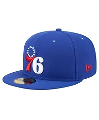 New Era Men's Royal Philadelphia 76ers Throwback Pennant 59FIFTY Fitted Hat