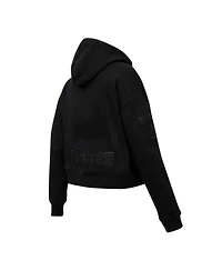 Pro Standard Women's Boston Red Sox Triple Black Cropped Pullover Hoodie