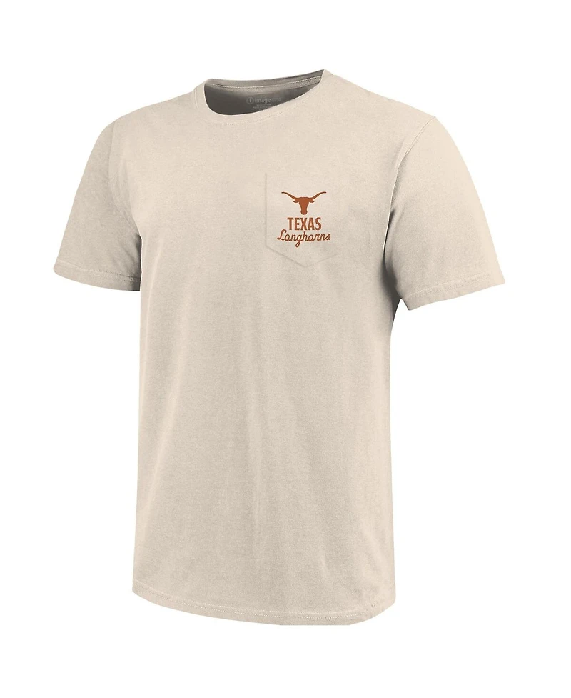 Image One Men's Cream Texas Longhorns Big Tall Mascot Overlay Essential Pocket T-Shirt