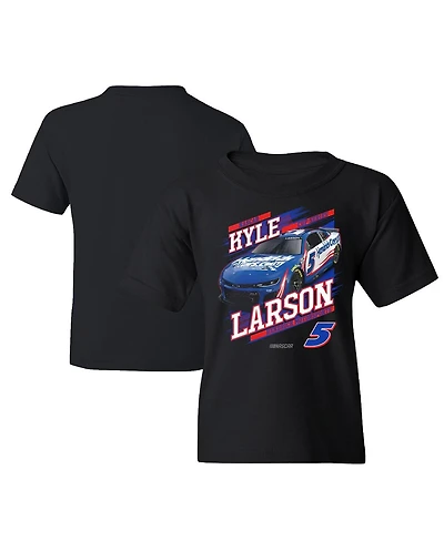 Hendrick Motorsports Team Collection Big Boys and Girls Black Kyle Larson HendrickCars.com Car T-Shirt