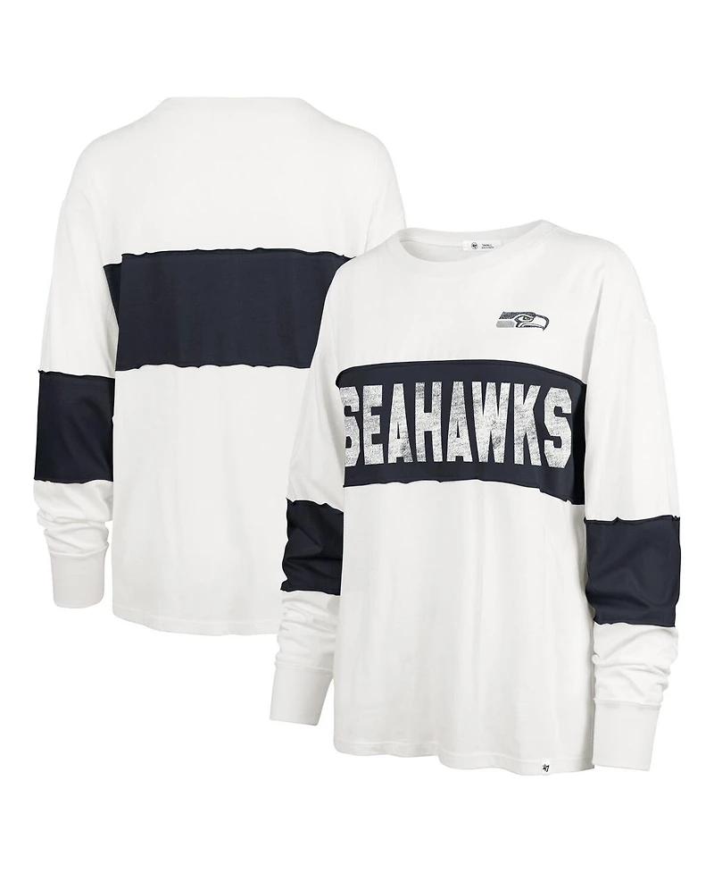 47 Brand Women's Cream Seattle Seahawks Clubhouse Pride Taylor Long Sleeve T-Shirt