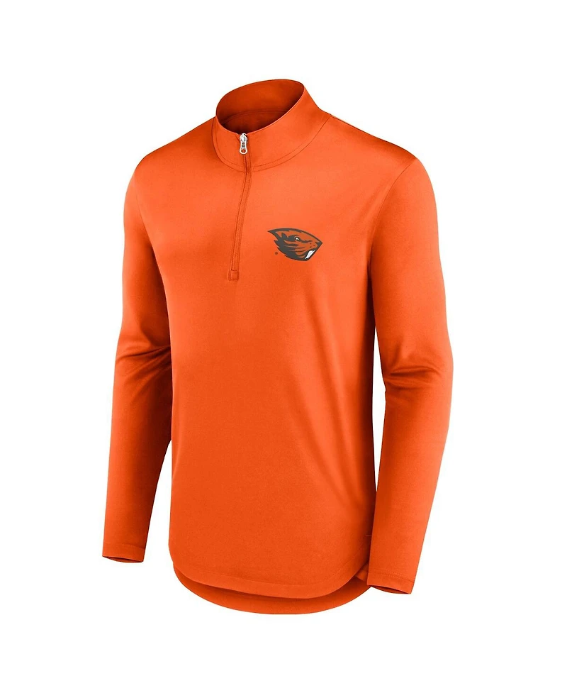 Fanatics Men's Orange Oregon State Beavers Quarterback Mock Neck Quarter-Zip Sweatshirt