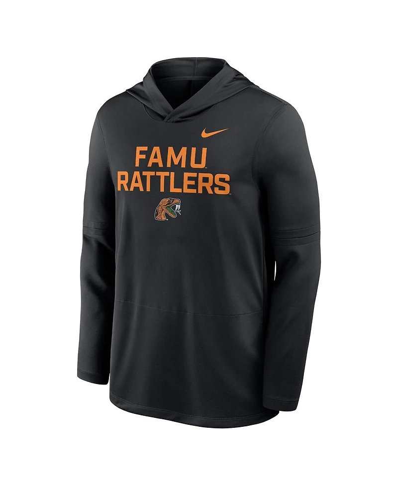 Nike Men's Black Florida A M Rattlers Sideline Dri-fit Lightweight Sweatshirt