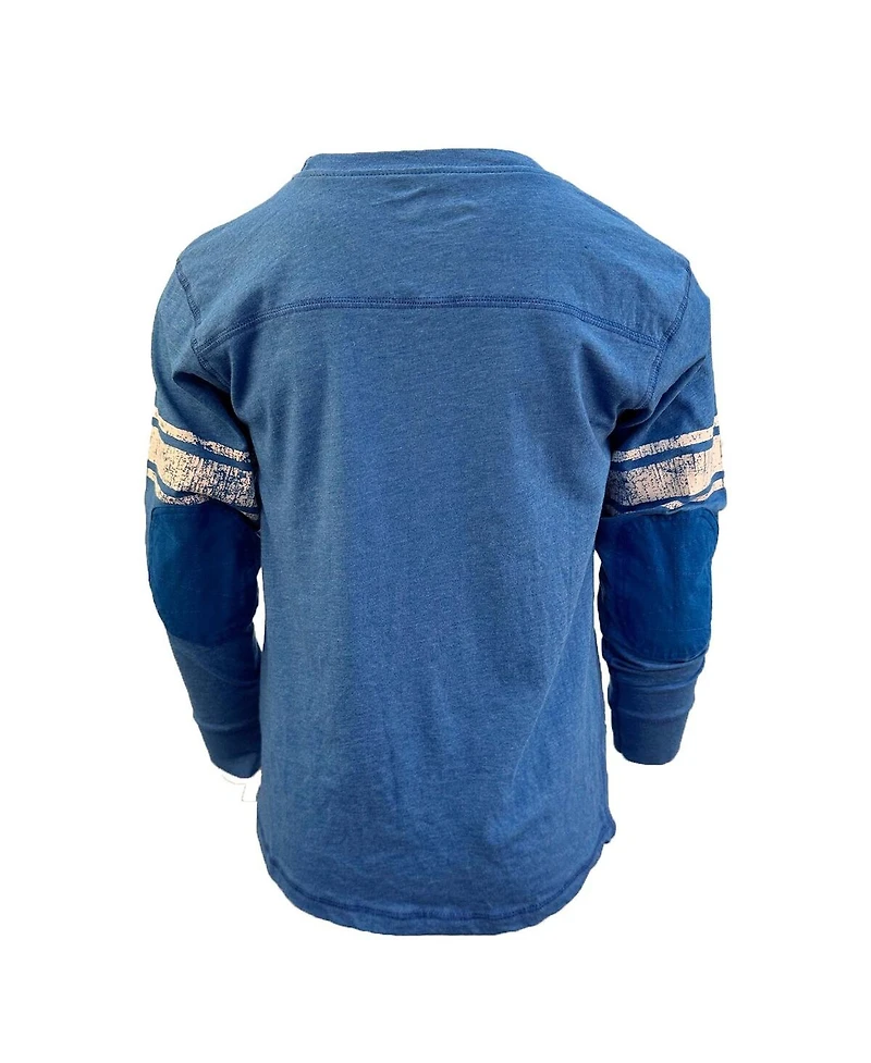 Wes & Willy Big Boys and Girls Heather Blue Detroit Lions Football Long Sleeve T-Shirt