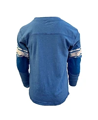 Wes & Willy Big Boys and Girls Heather Blue Detroit Lions Football Long Sleeve T-Shirt