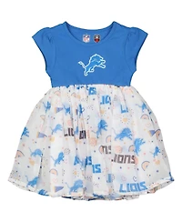 Wes & Willy Girls Toddler Blue Detroit Lions Princess Dress