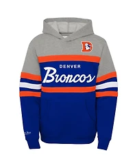 Mitchell & Ness Big Boys and Girls Royal Denver Broncos Throwback Head Coach Pullover Hoodie