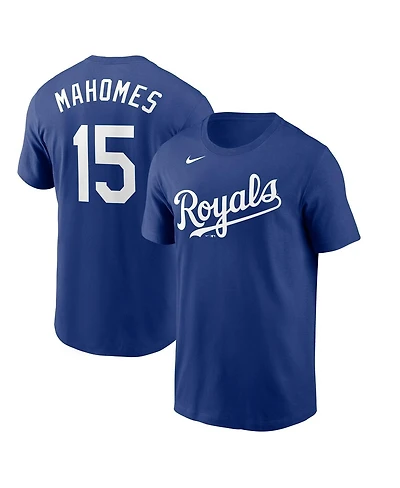 Nike Men's Patrick Mahomes Royal Kansas City Royals Name Number T-Shirt