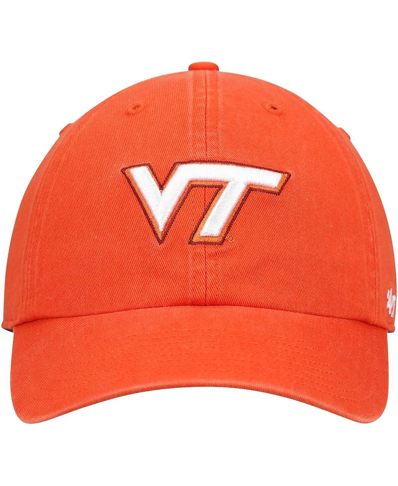 '47 Brand Men's Orange Virginia Tech Hokies Vintage Clean Up Adjustable Hat