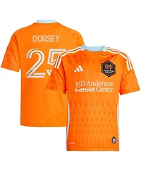 Adidas Big Boys and Girls Griffin Dorsey Orange Houston Dynamo Fc 2025 Season 20 Replica Player Jersey