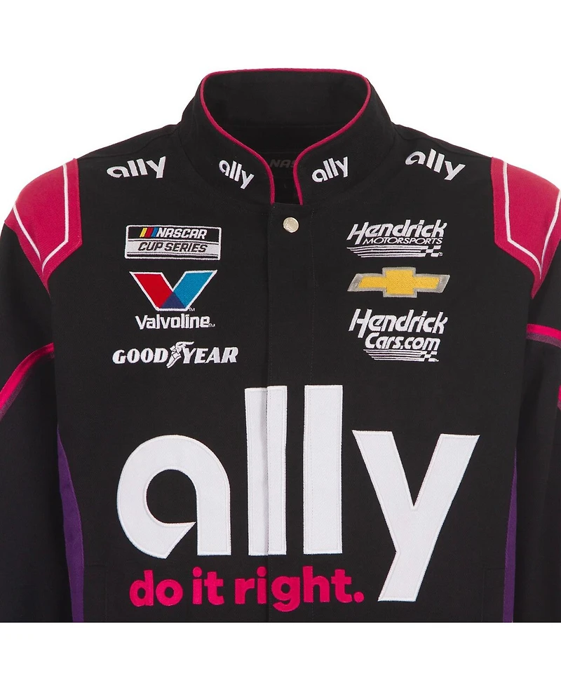 Jh Design Men's Black Alex Bowman Ally Full-Snap Twill Uniform Jacket