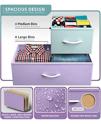 Sorbus Dresser with 8 Drawers - Storage Chest Organizer Steel Frame, Wood Top, Handles, Fabric Bins