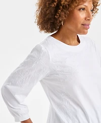 Style & Co Petite Crewneck Sequin Detail Sweatshirt, Macy's Exclusive