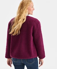 Style & Co Women's Sherpa Jacket with Corduroy Trim, Macy's Exclusive
