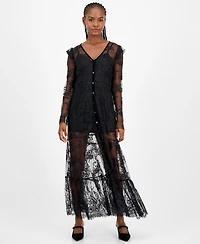 And Now This Women's Lace Velvet-Trim Maxi Dress, Macy's Exclusive