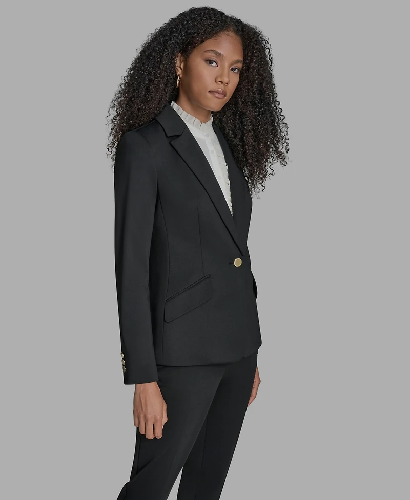 Bcbg Women's Padded Shoulder One Button Jacket