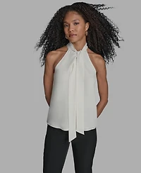 Bcbg Women's Sleeveless Tie Neck Blouse