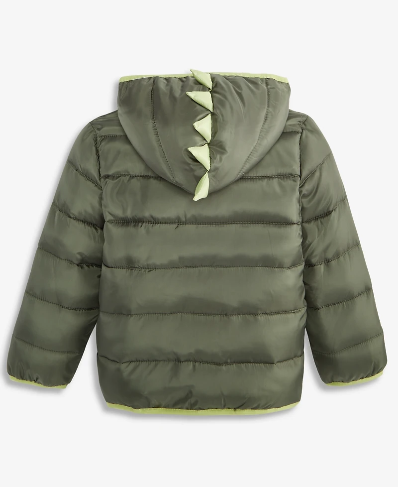 Epic Threads Boys Toddler 2T-4T Dino Puffer Hooded Jacket, Macy's Exclusive