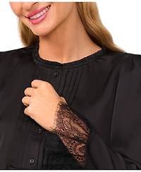 CeCe Women's Long Sleeve Button Down Blouse