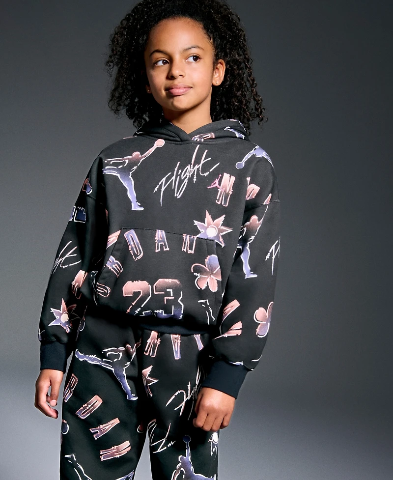 Jordan Big Girls 23 Throwback Graphic Logo Fleece Pants