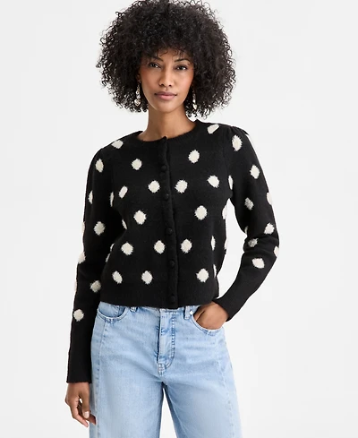 On 34th Women's Long-Sleeve Eyelash Dot Cardigan Sweater, Macy's Exclusive