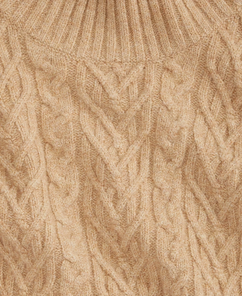 On 34th Women's Mock-Neck Cable-Knit Pullover Sweater, Created for Macy's