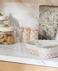 MacKenzie-Childs Rosy Check Farmhouse Canisters, Set of 2