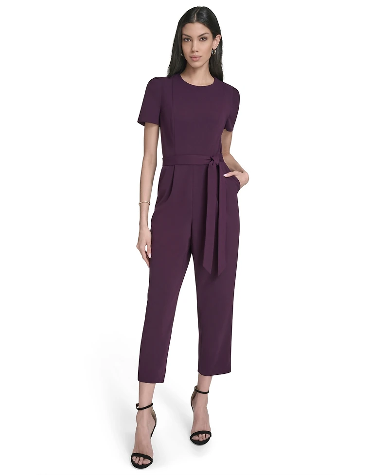 Calvin Klein Petite Short Sleeves Jumpsuit