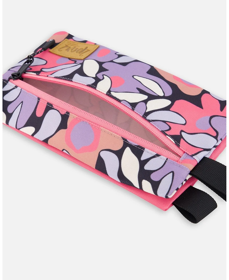 Deux par Deux Girl Double Pencil Case Retro Flower Print