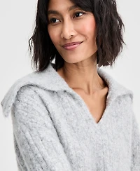 On 34th Brushed Sailor Collar V-neck Sweater, Macy's Exclusive