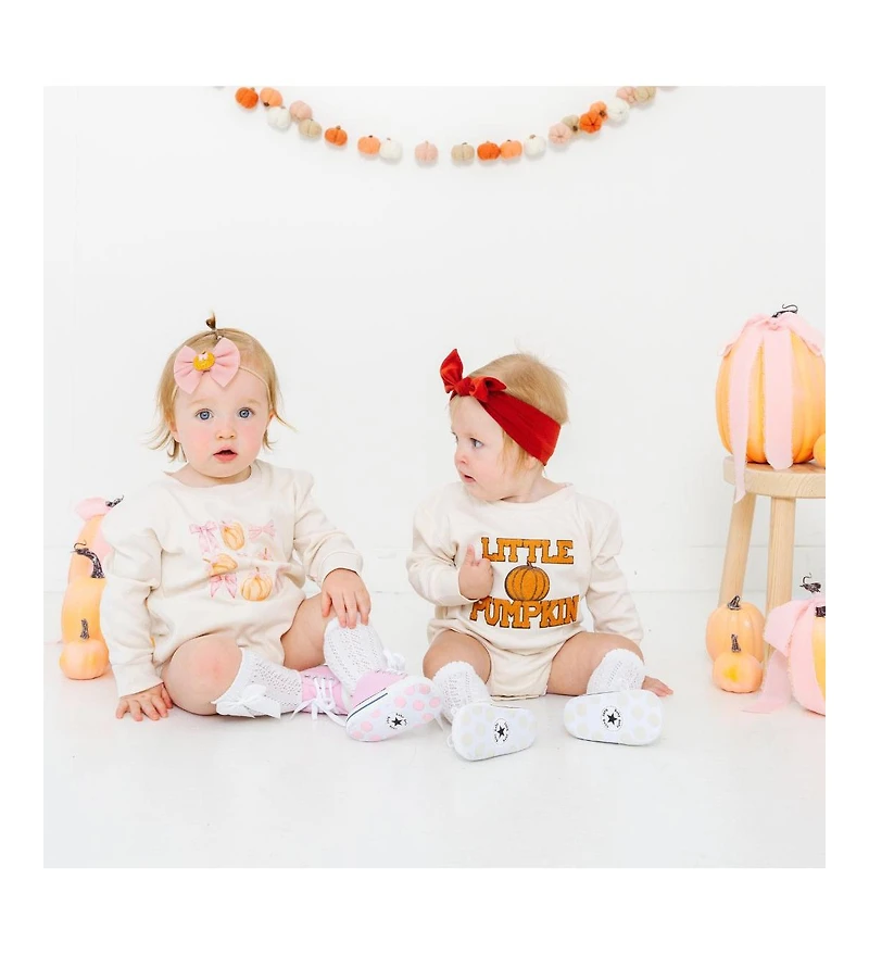 Sweet Wink Baby Girls Coquette Pumpkin Long Sleeve Romper