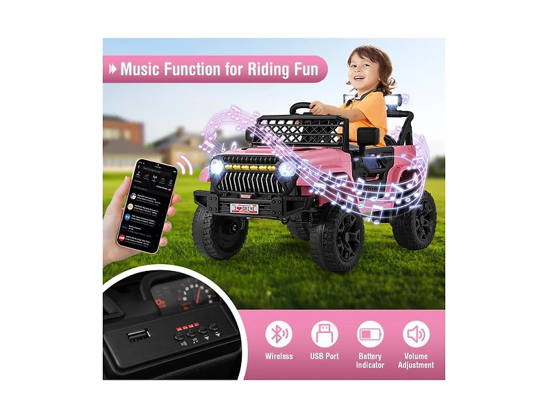 Akiudex 12V Kids Ride-On Truck with Remote Control and Music