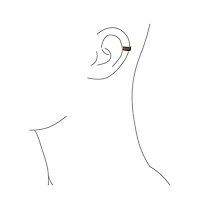 Bling Jewelry Two Tone Black Cubic Zirconia Pave Cz Triple 3 Band Cartilage Ear Cuffs Clip Wrap Earrings Rose Gold Plated .925 Sterling Silver