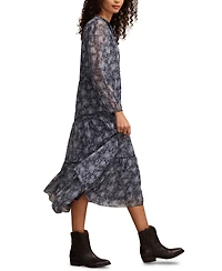 Lucky Brand Women's Floral Long Sleeve Midi Dress