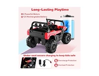 Akiudex 12V Kids Ride-On Utv with Remote Control, Music, Led Lights & Storage