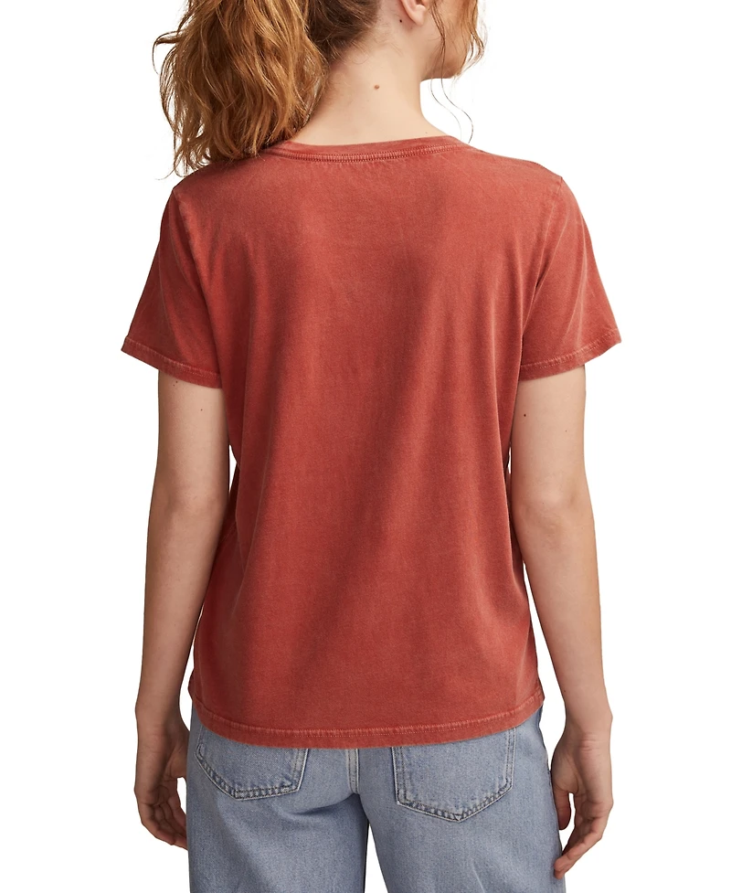 Lucky Brand Women's Good Spirits Classic Crewneck Top