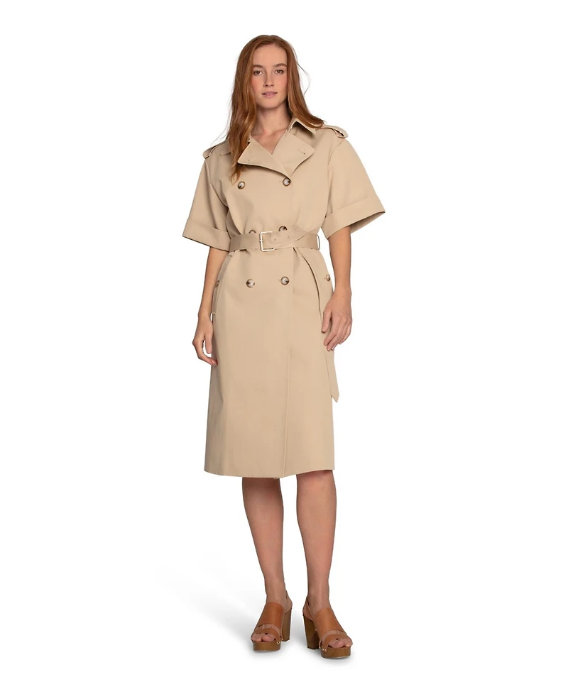 Belle & Bloom Dust Daring Short Sleeve Trench Style Dress