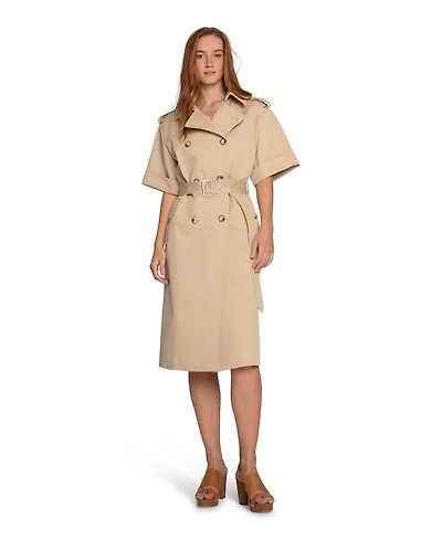 Belle & Bloom Dust Daring Short Sleeve Trench Style Dress